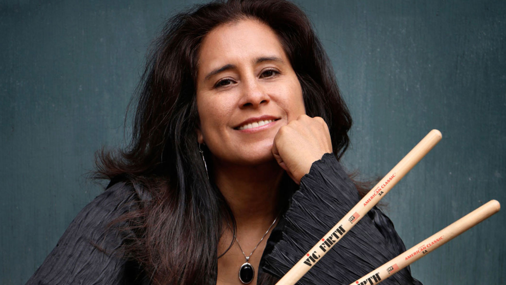 Portrait of drummer Sylvia Cuenca